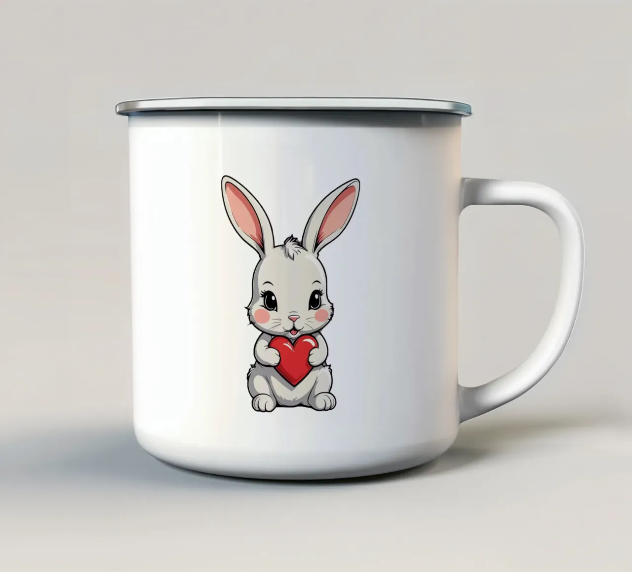 Süßer Hase mit Herz | verliebt | in Liebe | für Paare | Tier tazza in smalto da schoenverpacktde