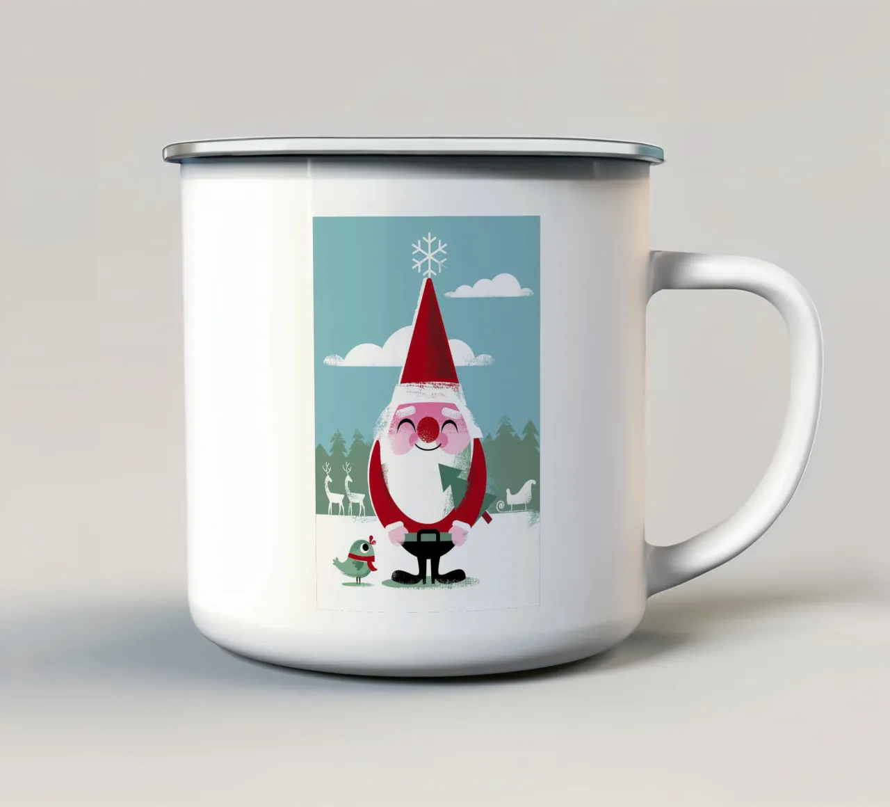 Babbo Natale tazza in smalto da Looks n Brains