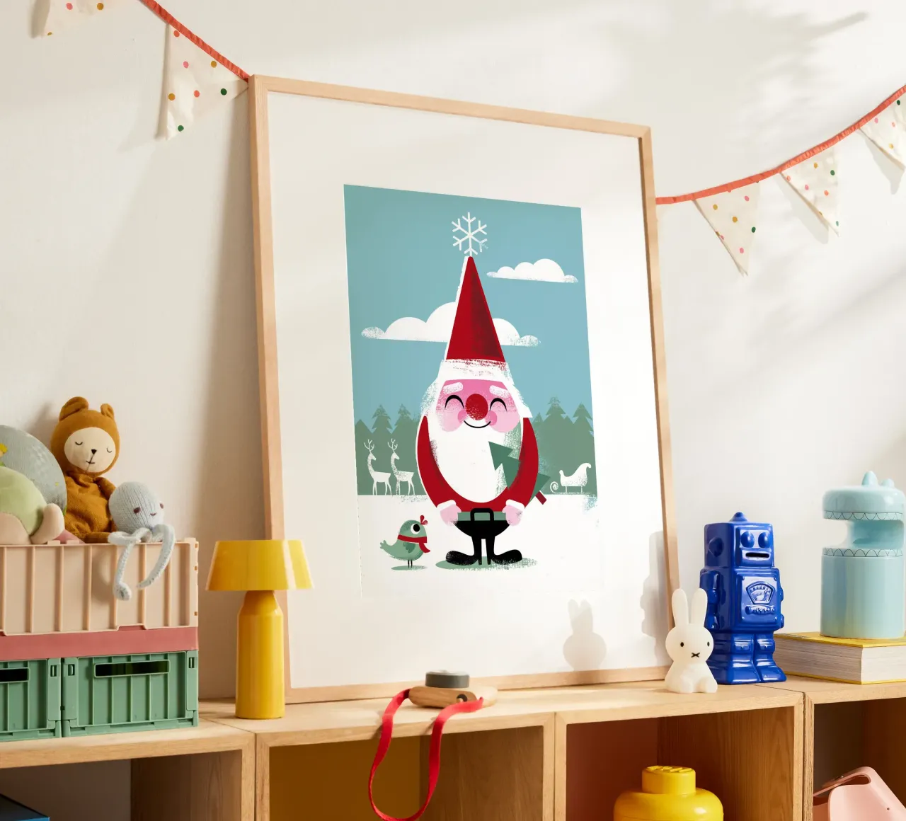 Weihnachtsmann Poster mit Aluminium Rahmen von Looks n Brains