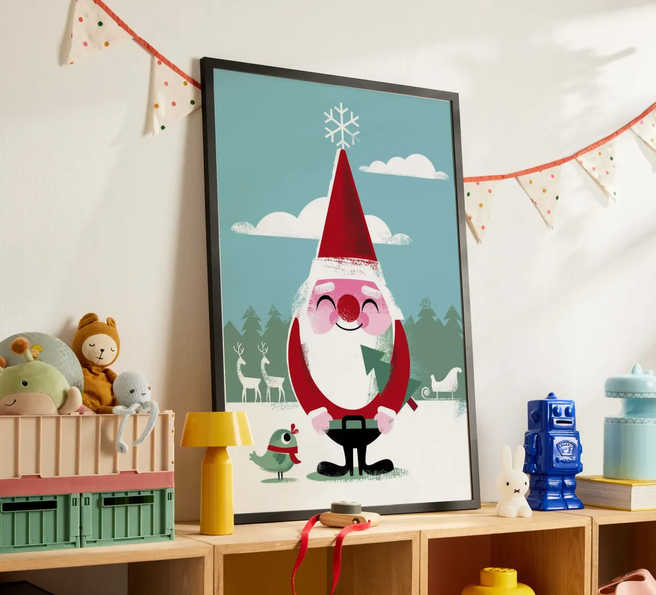 Weihnachtsmann Poster mit Aluminium Rahmen von Looks n Brains