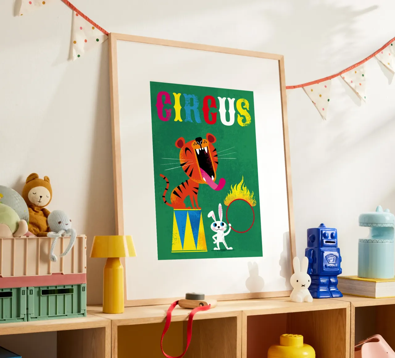 Circo poster con telaio in legno da Looks n Brains