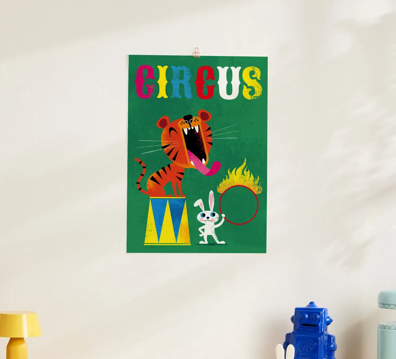 Circo poster con telaio in legno da Looks n Brains