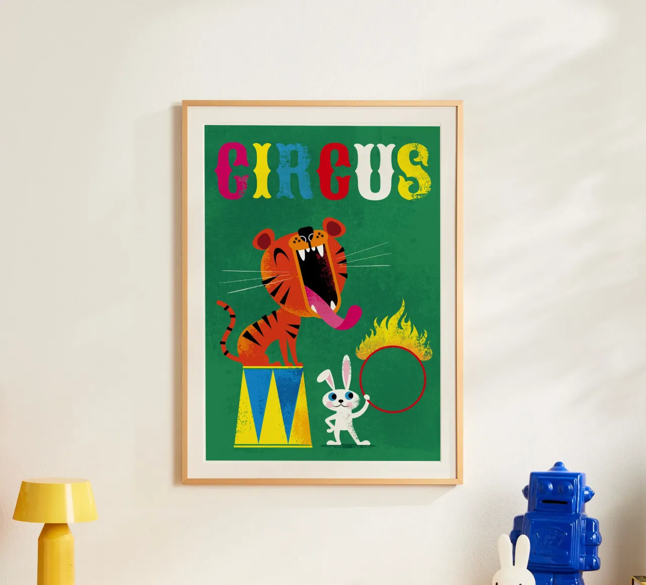 Circo poster con telaio in legno da Looks n Brains