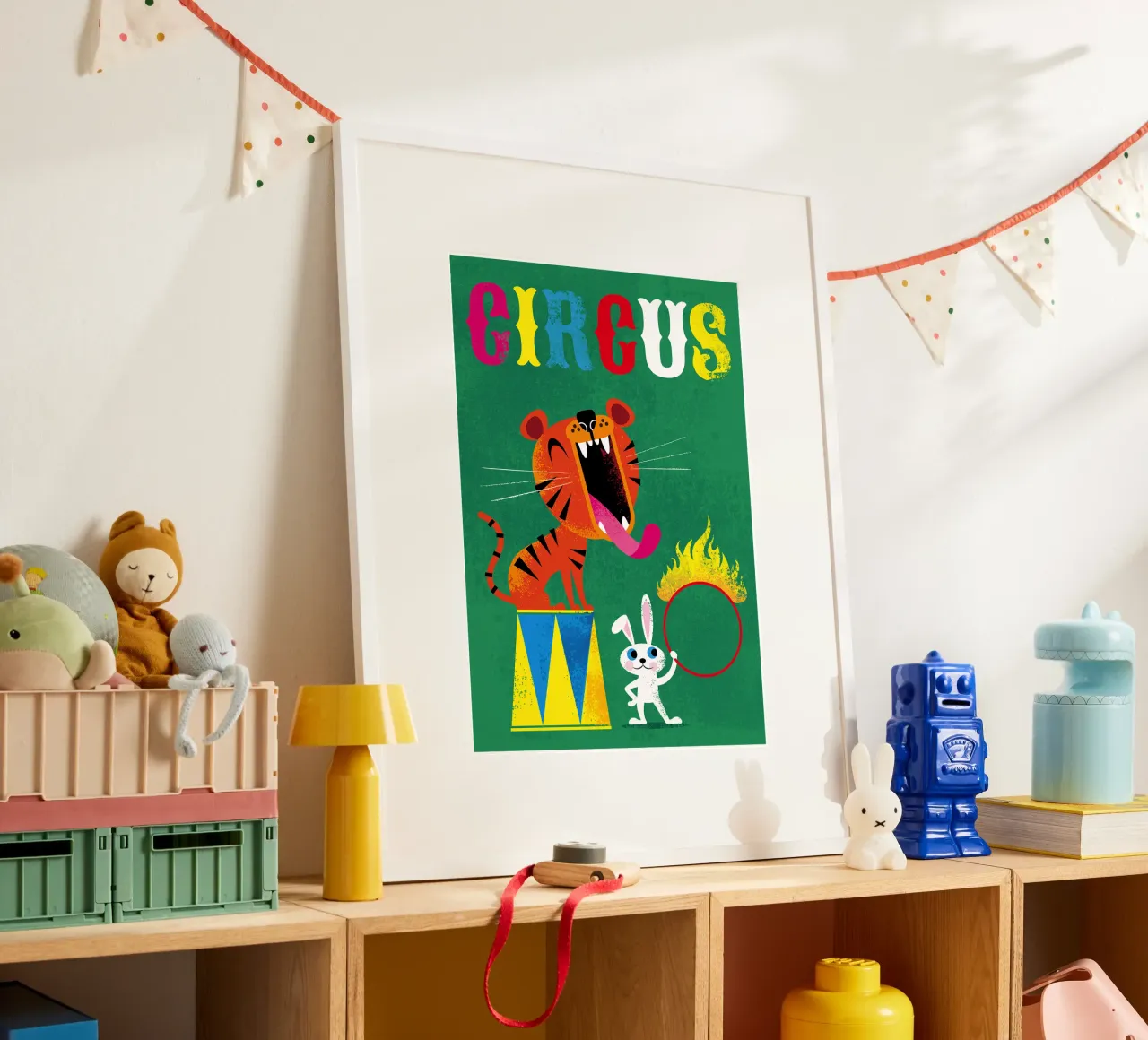 Circo poster con telaio in legno da Looks n Brains