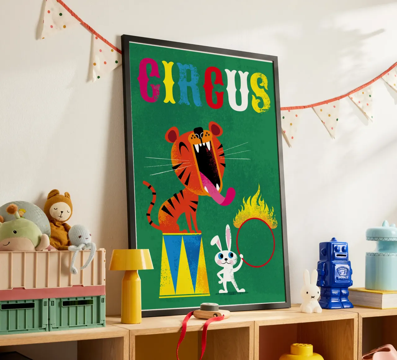 Circo poster con telaio in legno da Looks n Brains