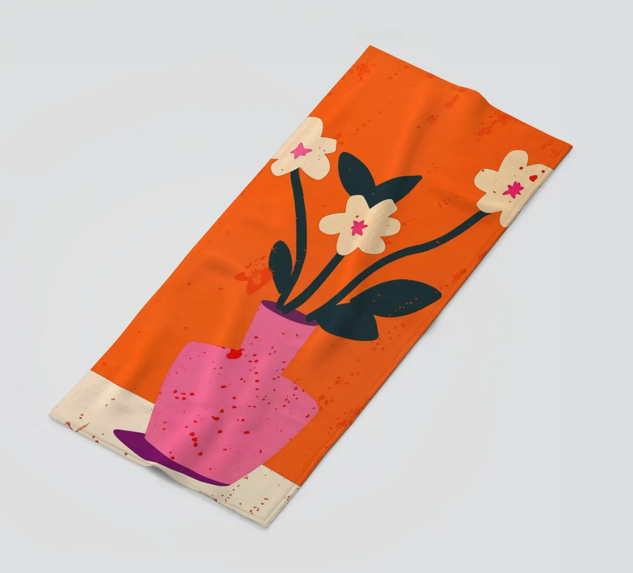 Fiori in vaso rosa | Creatore di umore positivo telo mare da Autofocus