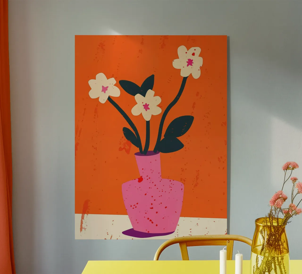 Fiori in vaso rosa | Creatore di umore positivo plexiglass da Autofocus