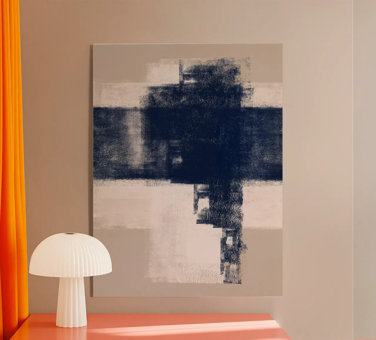 Just Tan & Indigo | Expressive Minimalist Abstract plexiglass da sabidussi