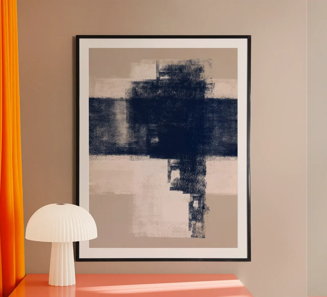 Just Tan & Indigo | Expressive Minimalist Abstract carta hahnemühle da sabidussi