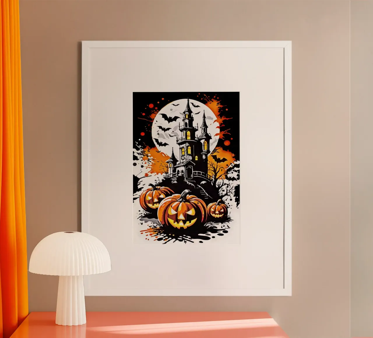 Happy Halloween poster con telaio in plastica da Eni Brandon