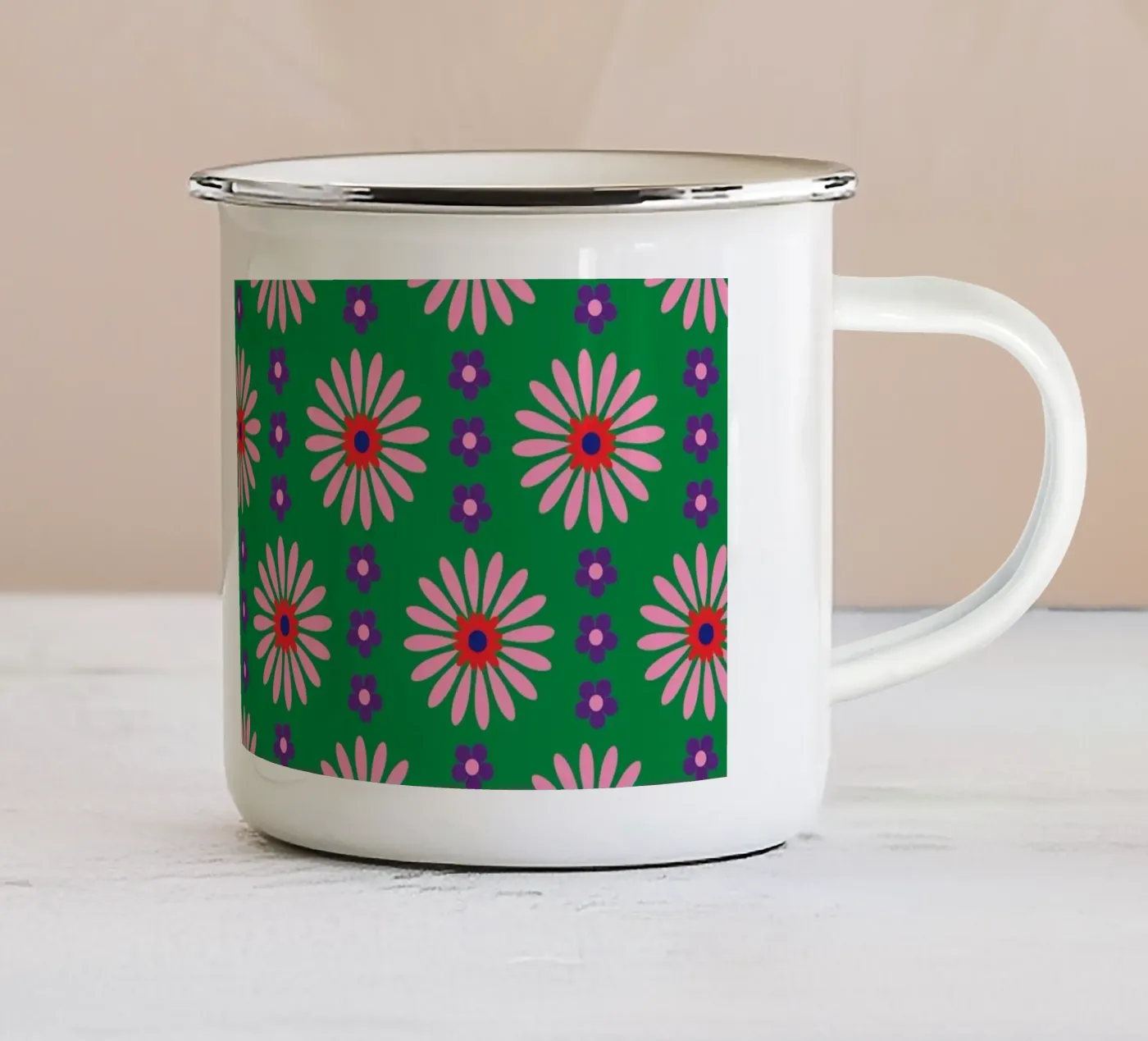 Patroon 02 emaille mok van Looks n Brains