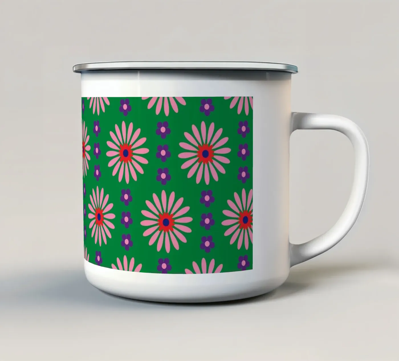 Patroon 02 emaille mok van Looks n Brains