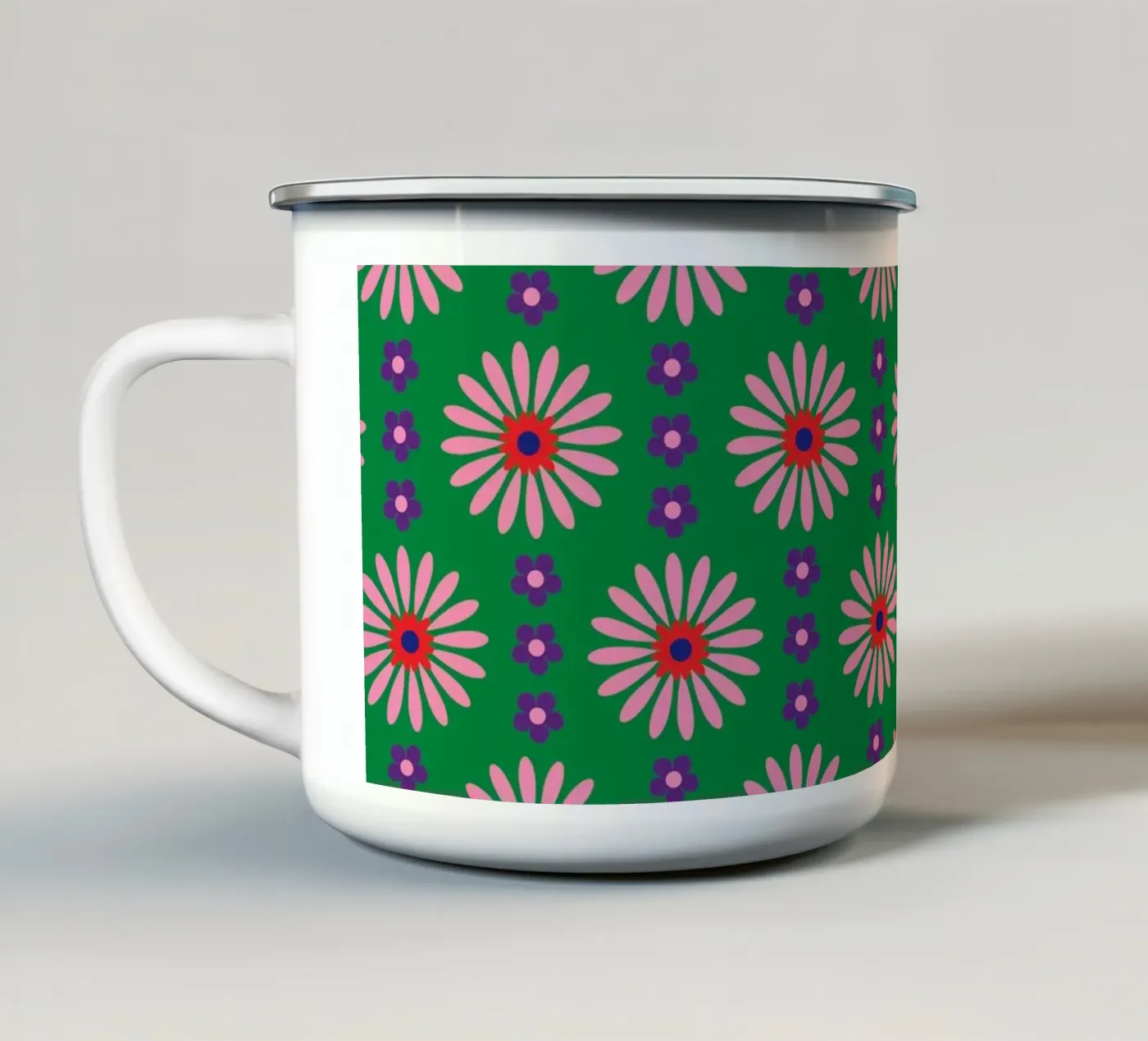 Patroon 02 emaille mok van Looks n Brains