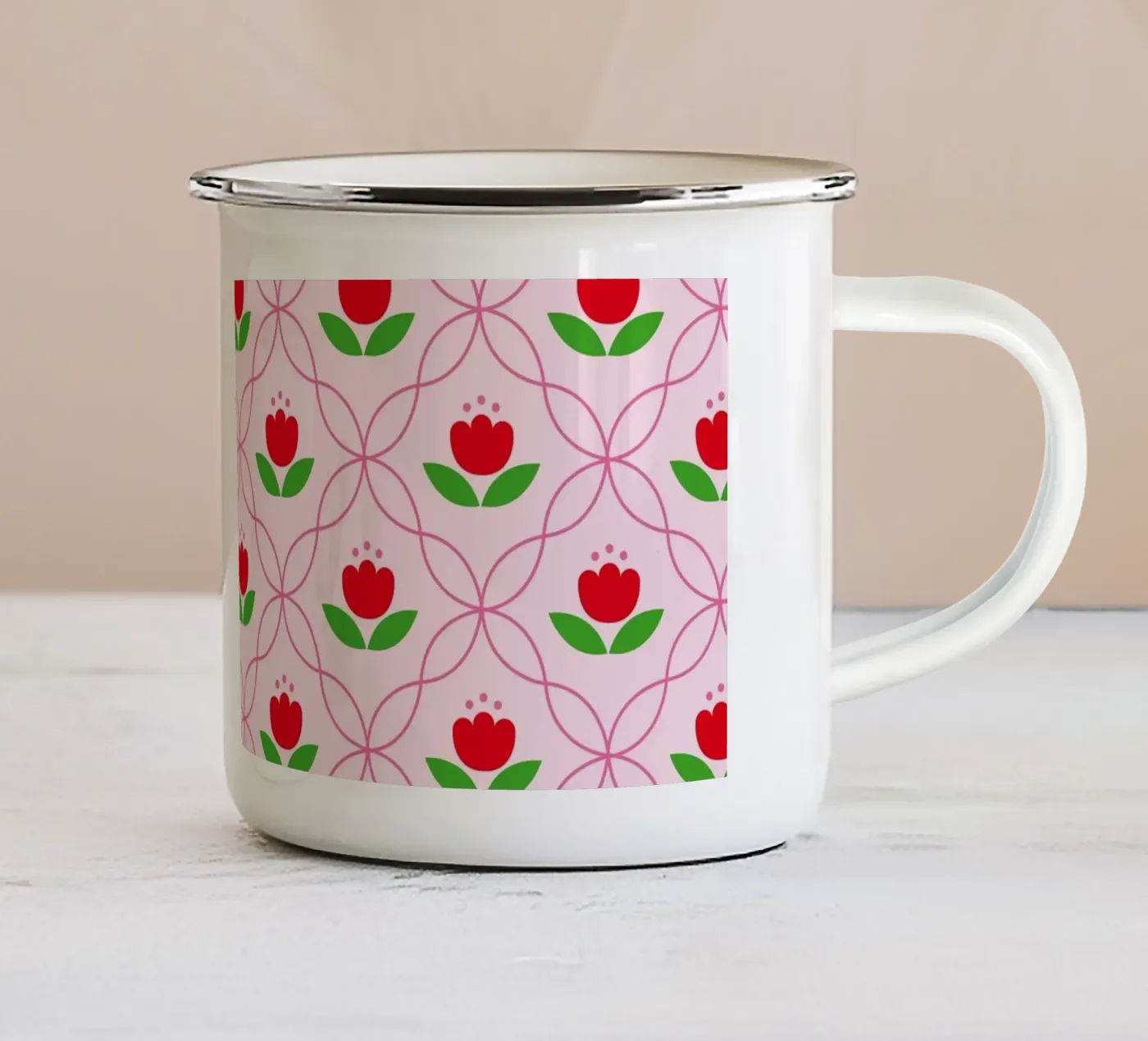 Pattern 04 enamel mug by Looks n Brains