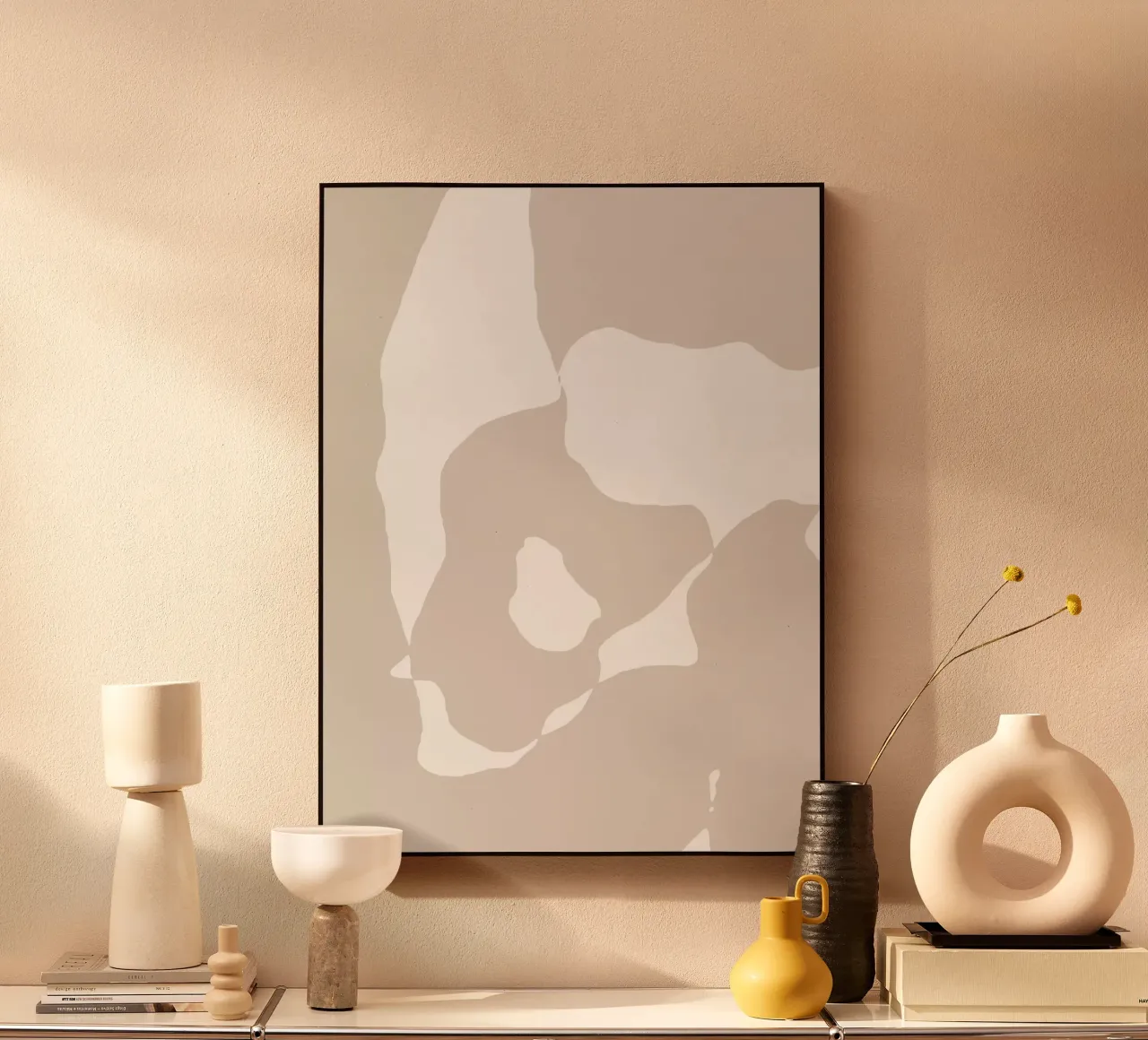 Shapes 1 | Neutral & White Minimal Abstract Alu-Dibond von sabidussi