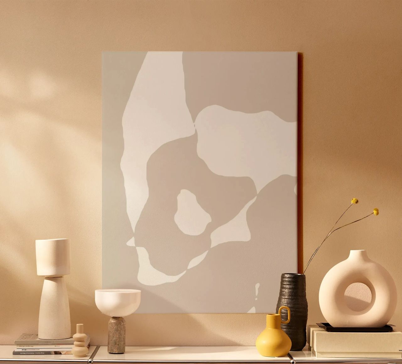 Shapes 1 | Neutral & White Minimal Abstract tela da sabidussi