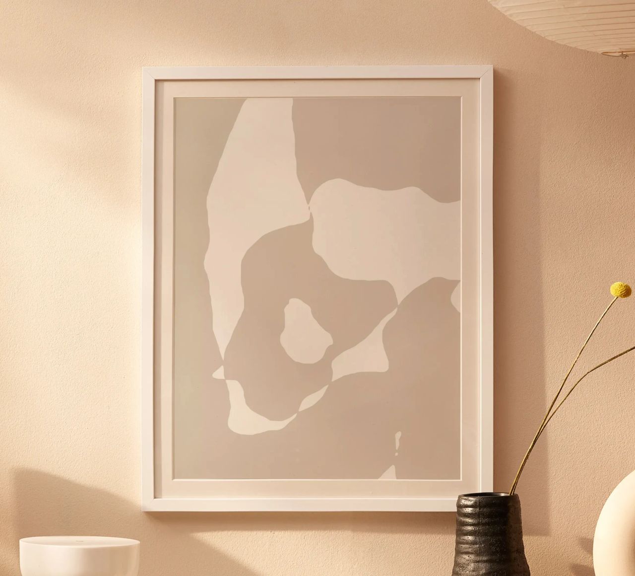 Shapes 1 | Neutral & White Minimal Abstract poster da sabidussi