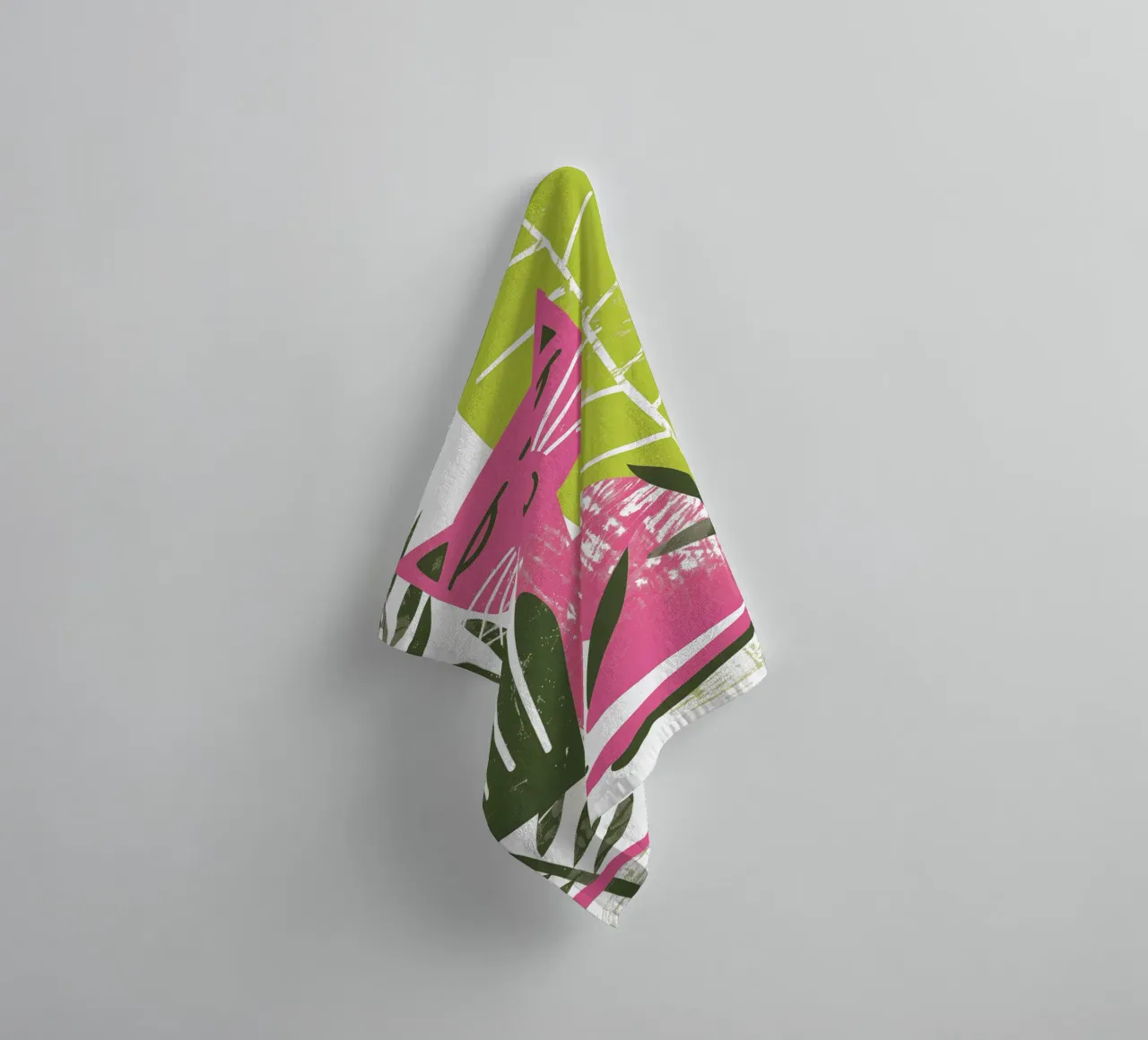 Cool pink cat | good mood motif towel by Autofocus