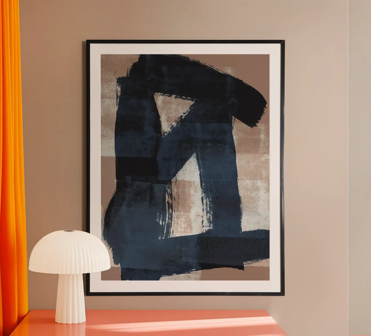 Just Tan and Indigo 2 | Expressive Minimalist Abstract carta hahnemühle da sabidussi