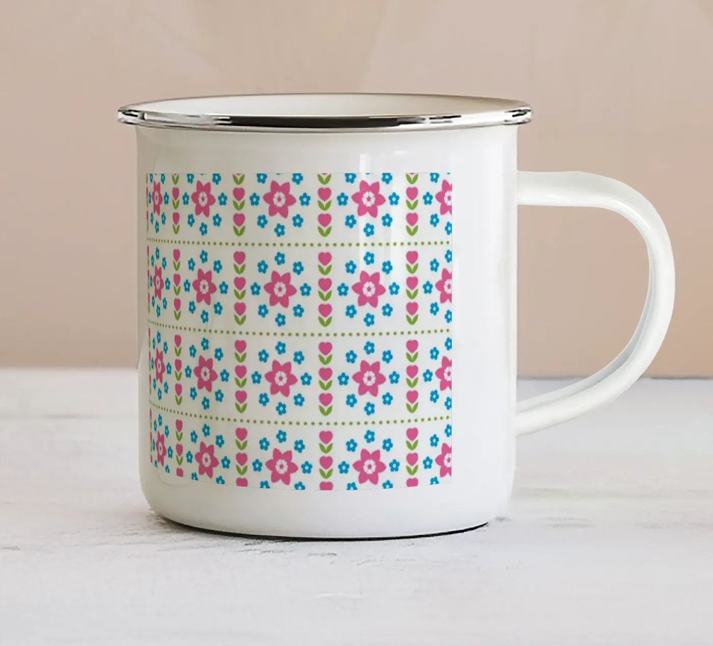 Pattern 05 Emaille Tasse von Looks n Brains