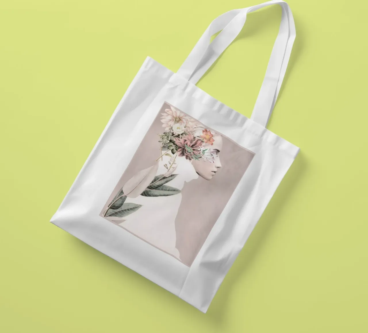 Blumiges Porträt 33 Jutebeutel von dada22