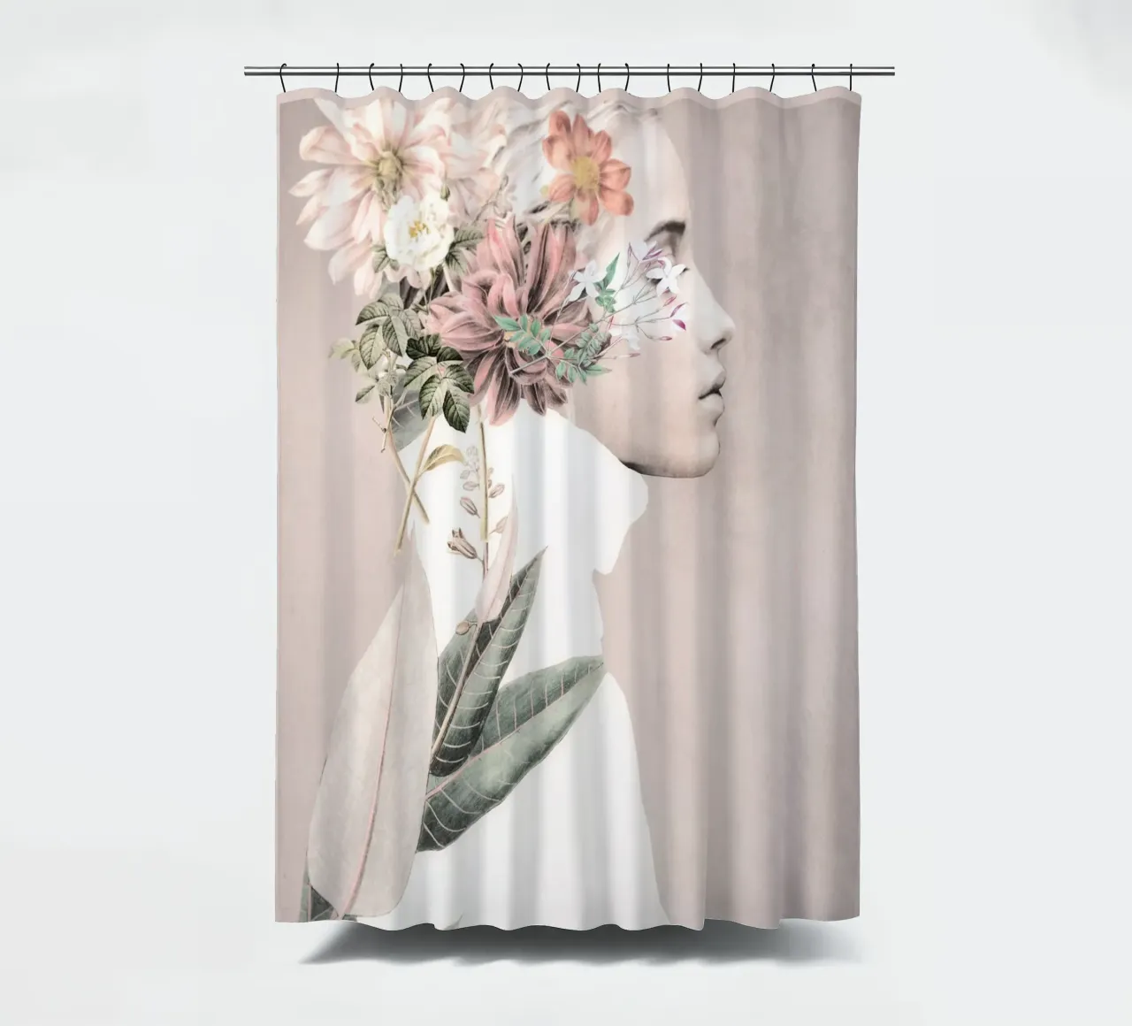 Blumiges Porträt 33 Duschvorhang von dada22