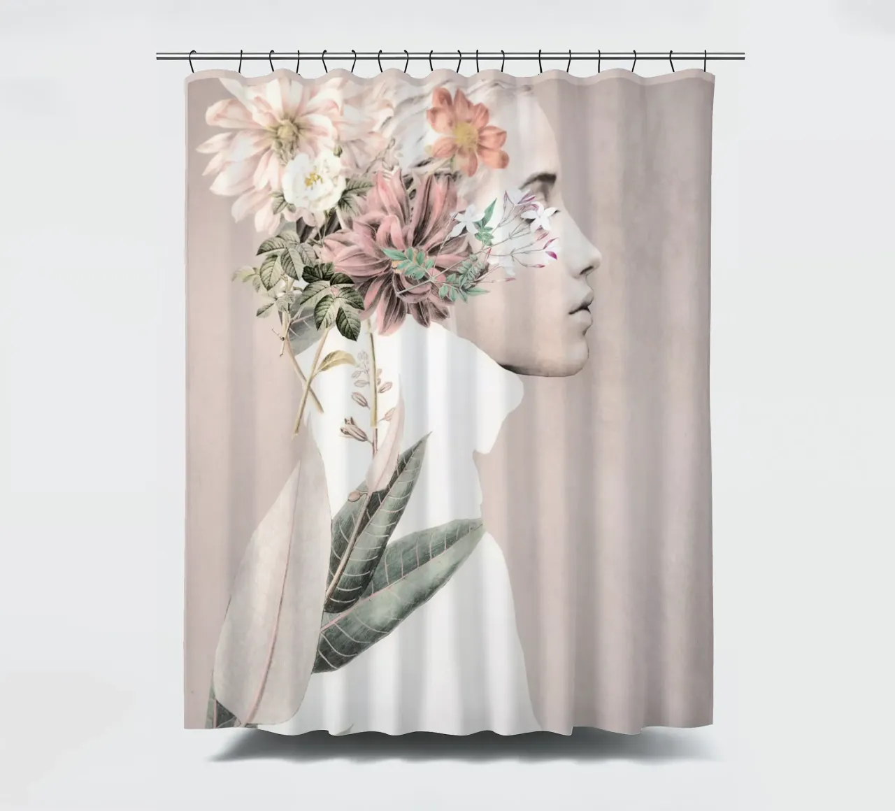 Blumiges Porträt 33 Duschvorhang von dada22