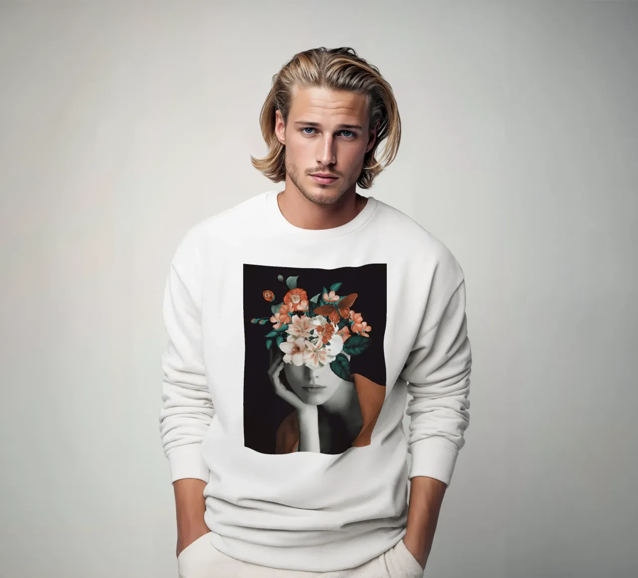 DONNA CON FIORI 7 felpa da dada22