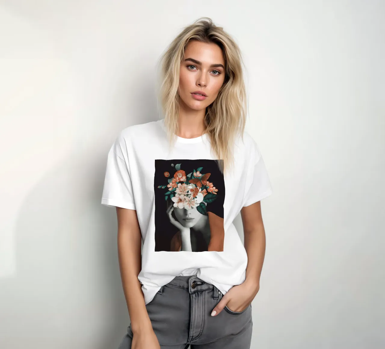 DONNA CON FIORI 7 t-shirt da dada22