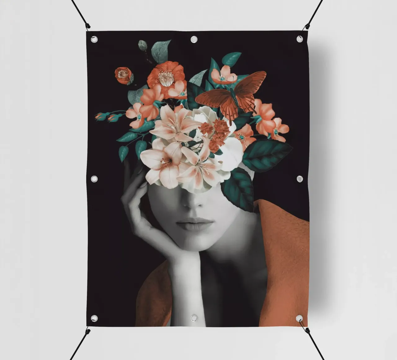 DONNA CON FIORI 7 telo in pvc da dada22