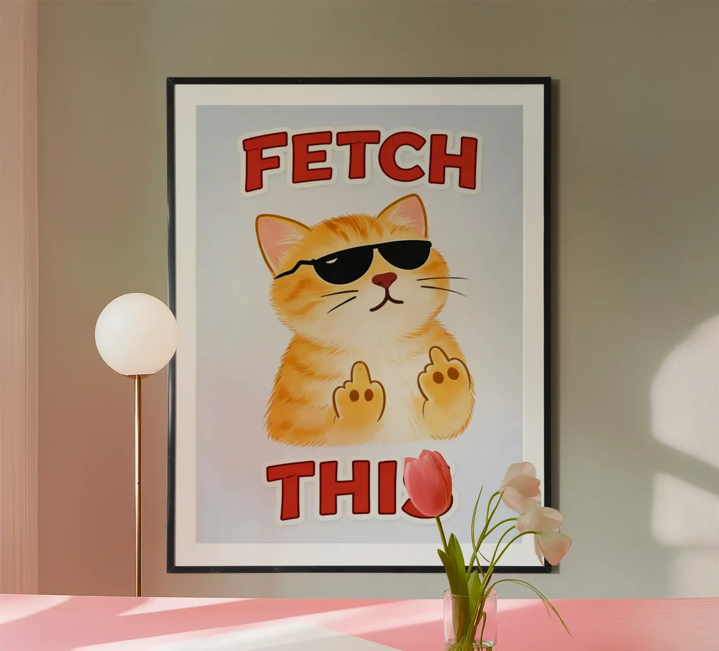 fetch this funny cat poster by onerules