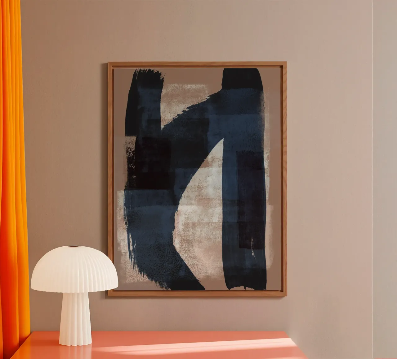 Just Tan and Indigo 3 | Expressive Minimalist Abstract alluminio dibond da sabidussi