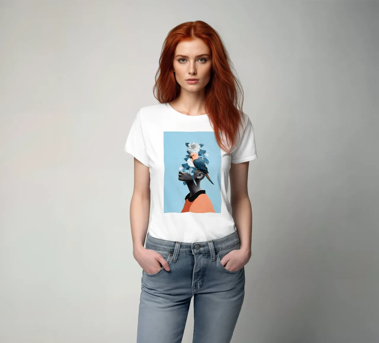 Ragazza con pappagallo t-shirt da dada22