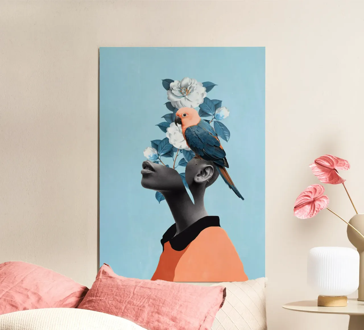 Ragazza con pappagallo poster da dada22