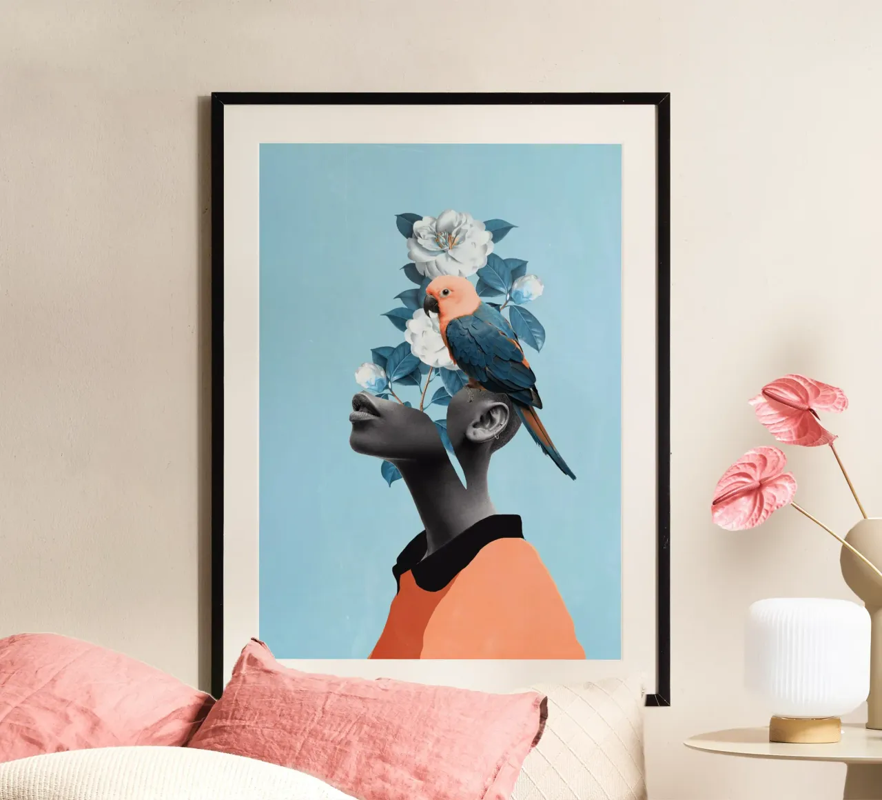 Ragazza con pappagallo poster da dada22