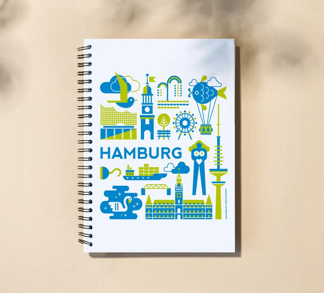 Metropolises - Hamburg spiral notebook by Looks n Brains