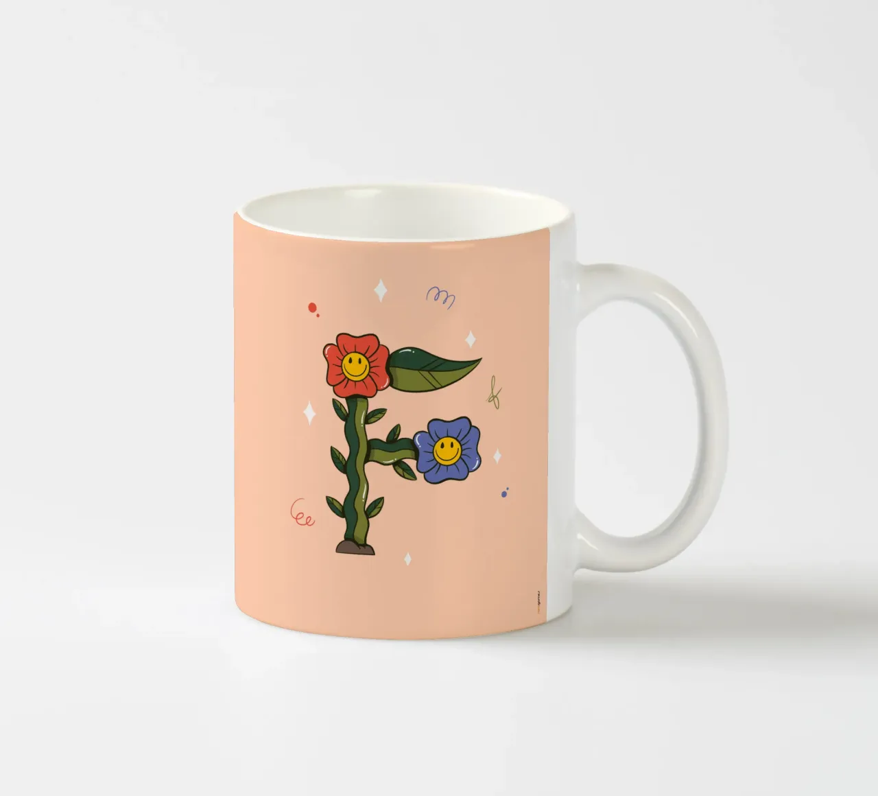 Fiore F tazza in ceramica da Rafa Gomes