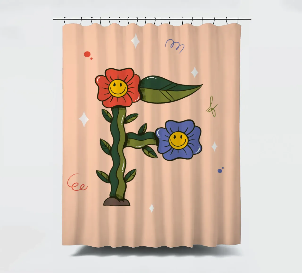 Flower F shower curtain by Rafa Gomes