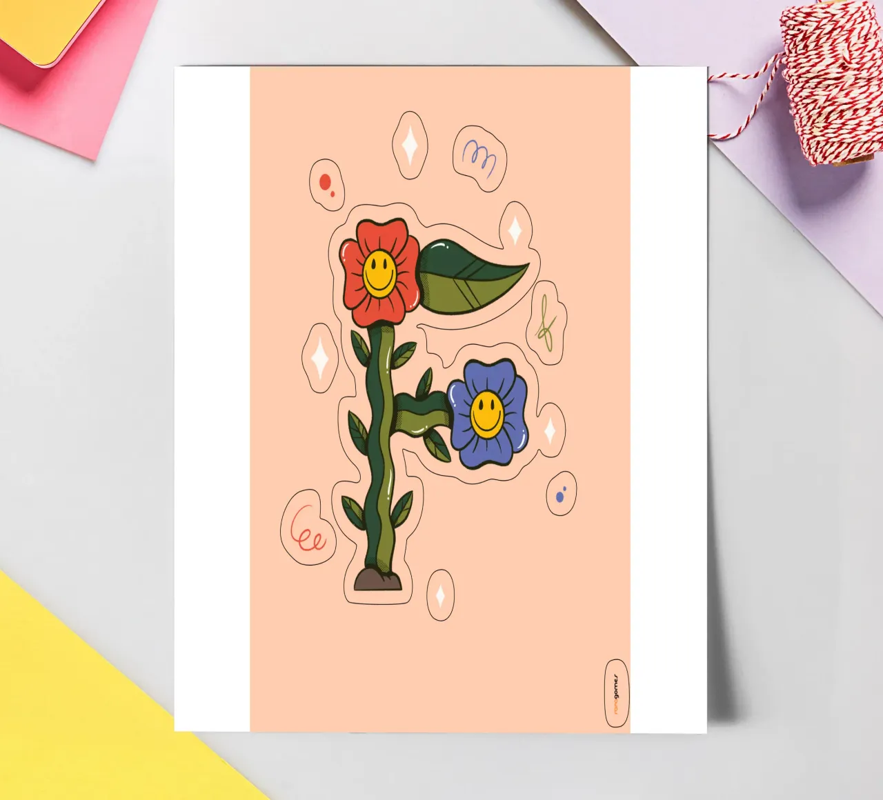Flower F sticker sheet by Rafa Gomes