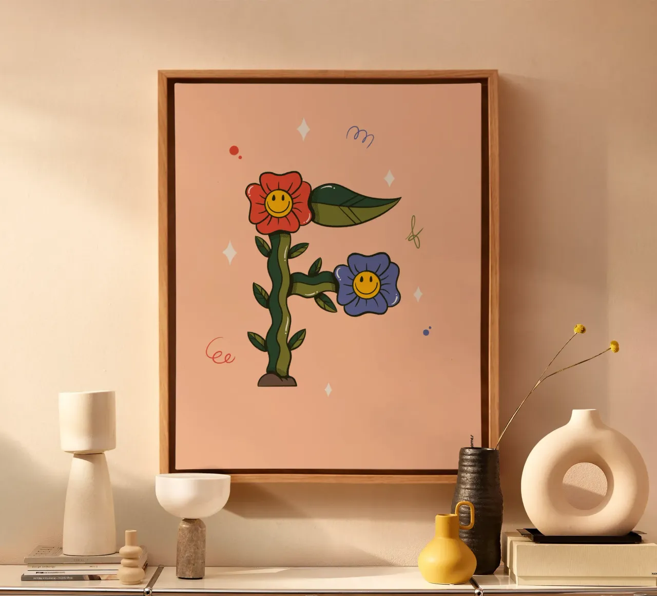 Fleur F toile de Rafa Gomes