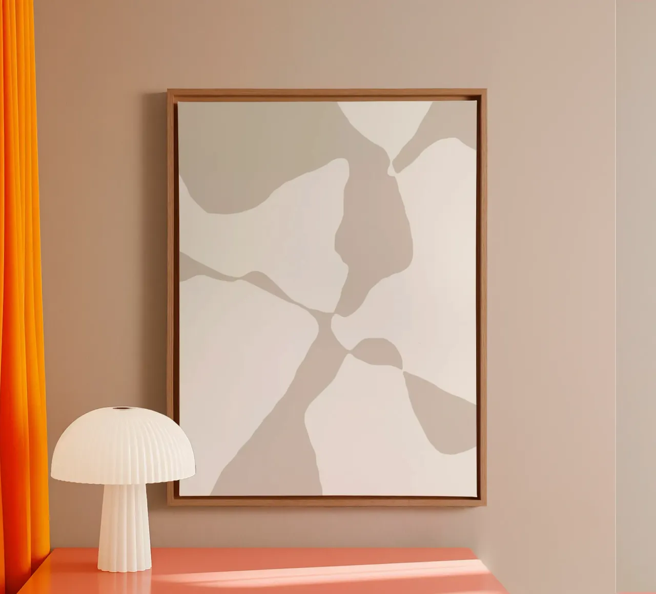 Shapes 3 | Neutral & White Minimal Abstract tela con Cornice a cassetta da sabidussi