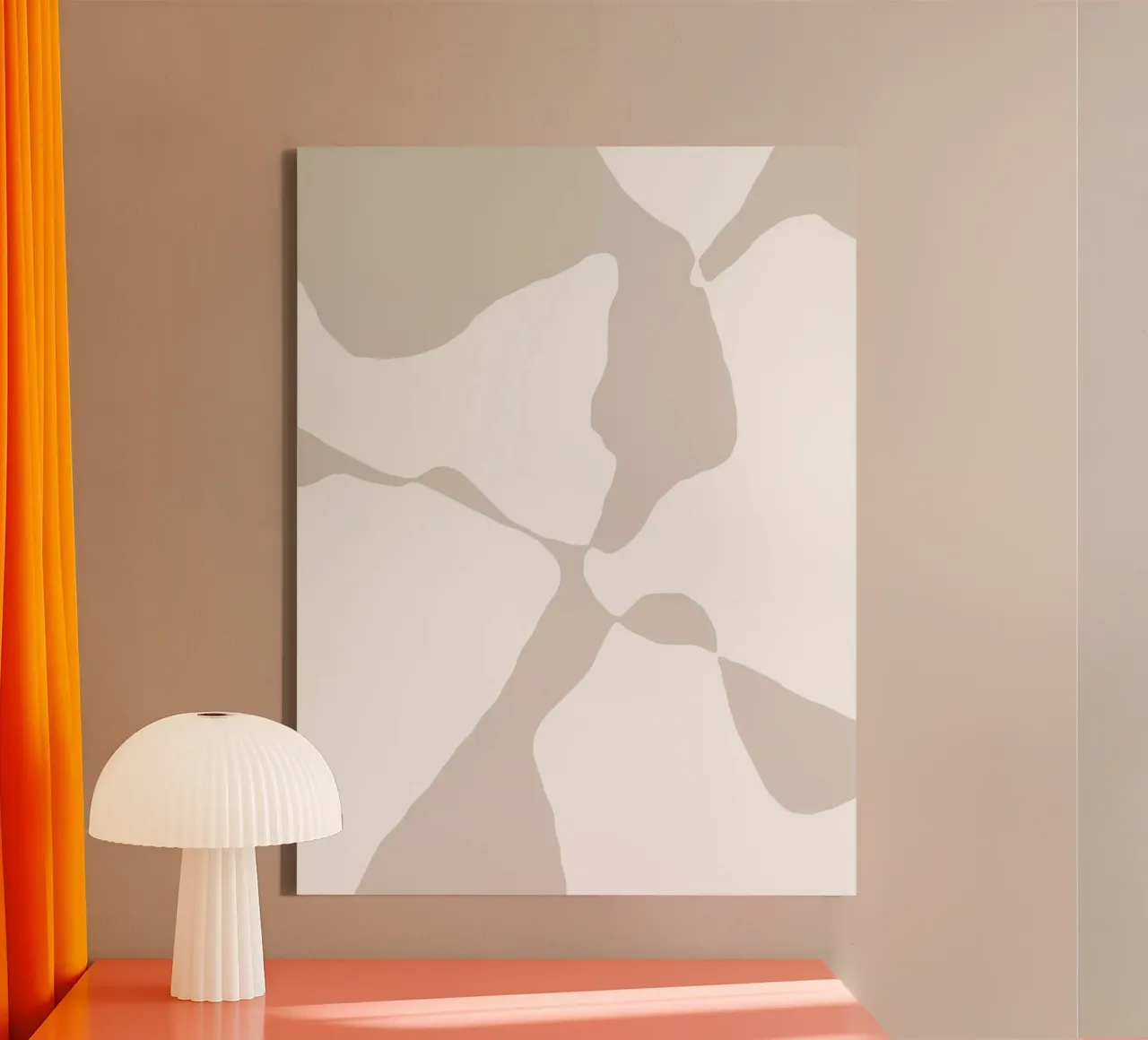 Shapes 3 | Neutral & White Minimal Abstract tela con Cornice a cassetta da sabidussi