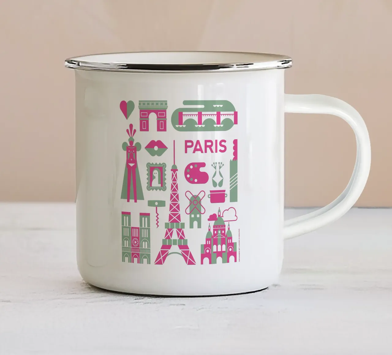 Metropoli - Parigi tazza in smalto da Looks n Brains