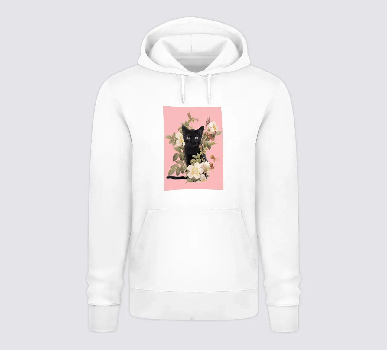 Gatto con fiori 6 felpa con cappuccio da dada22
