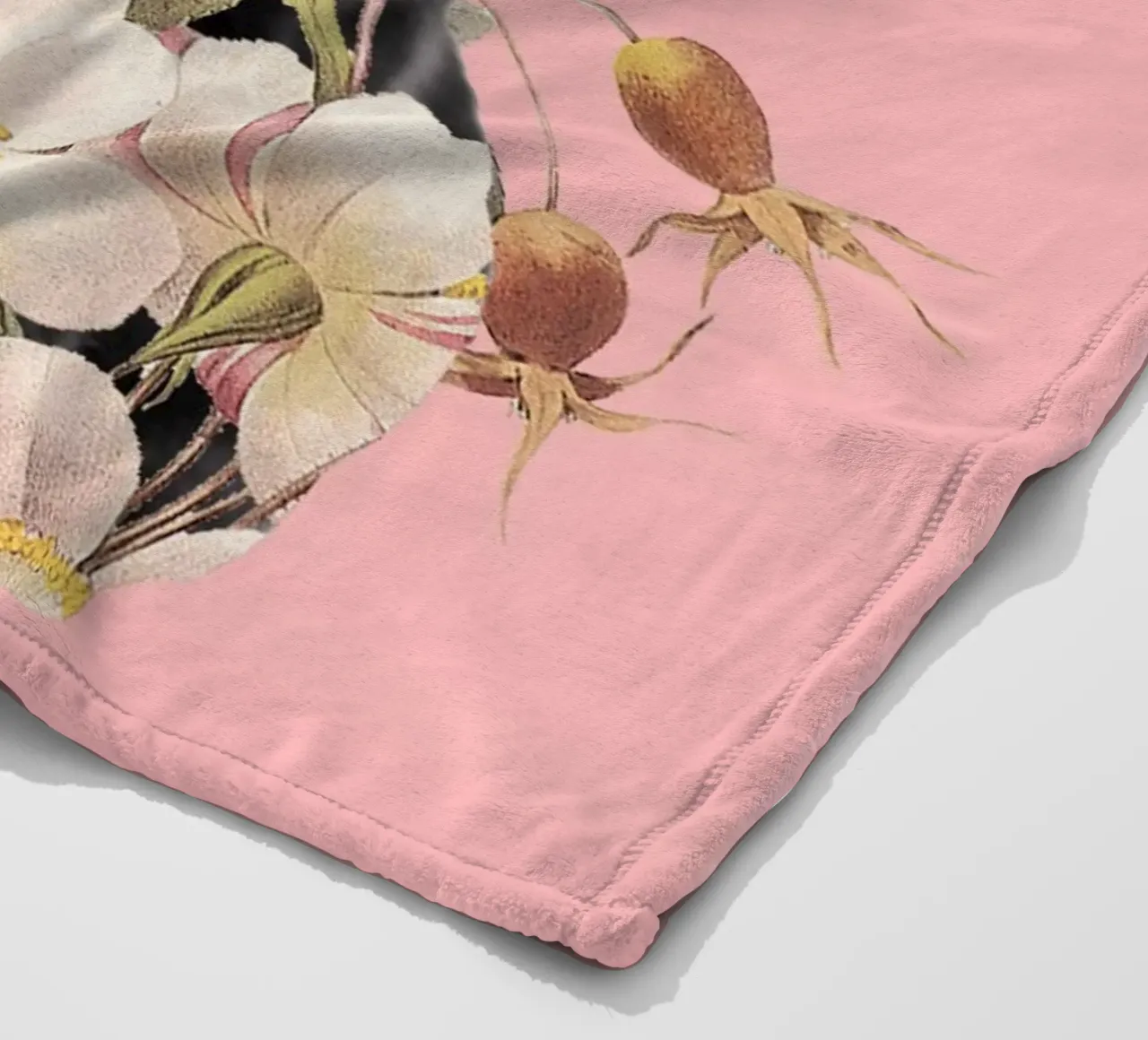Gatto con fiori 6 coperta in pile da dada22