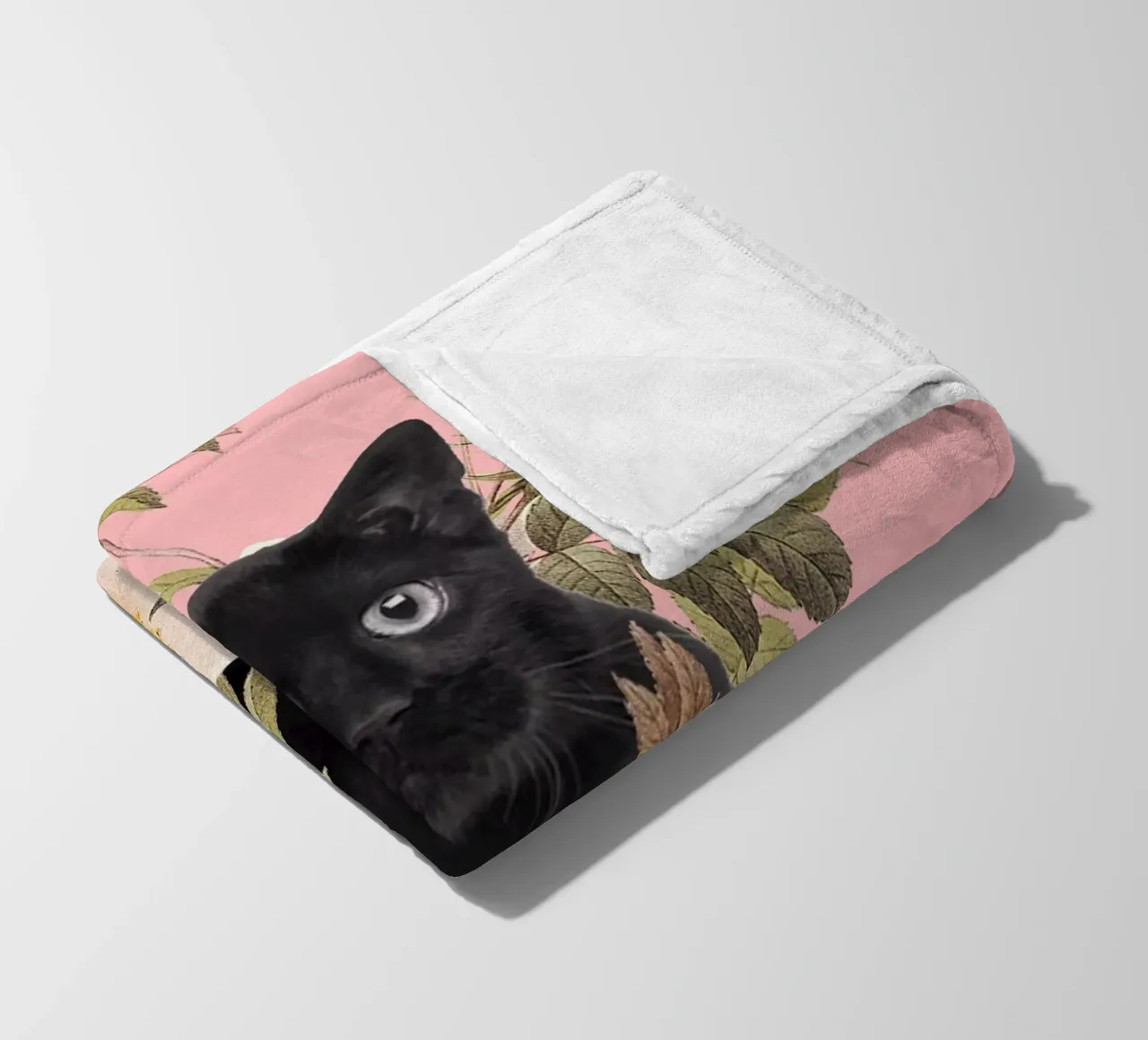 Gatto con fiori 6 coperta in pile da dada22