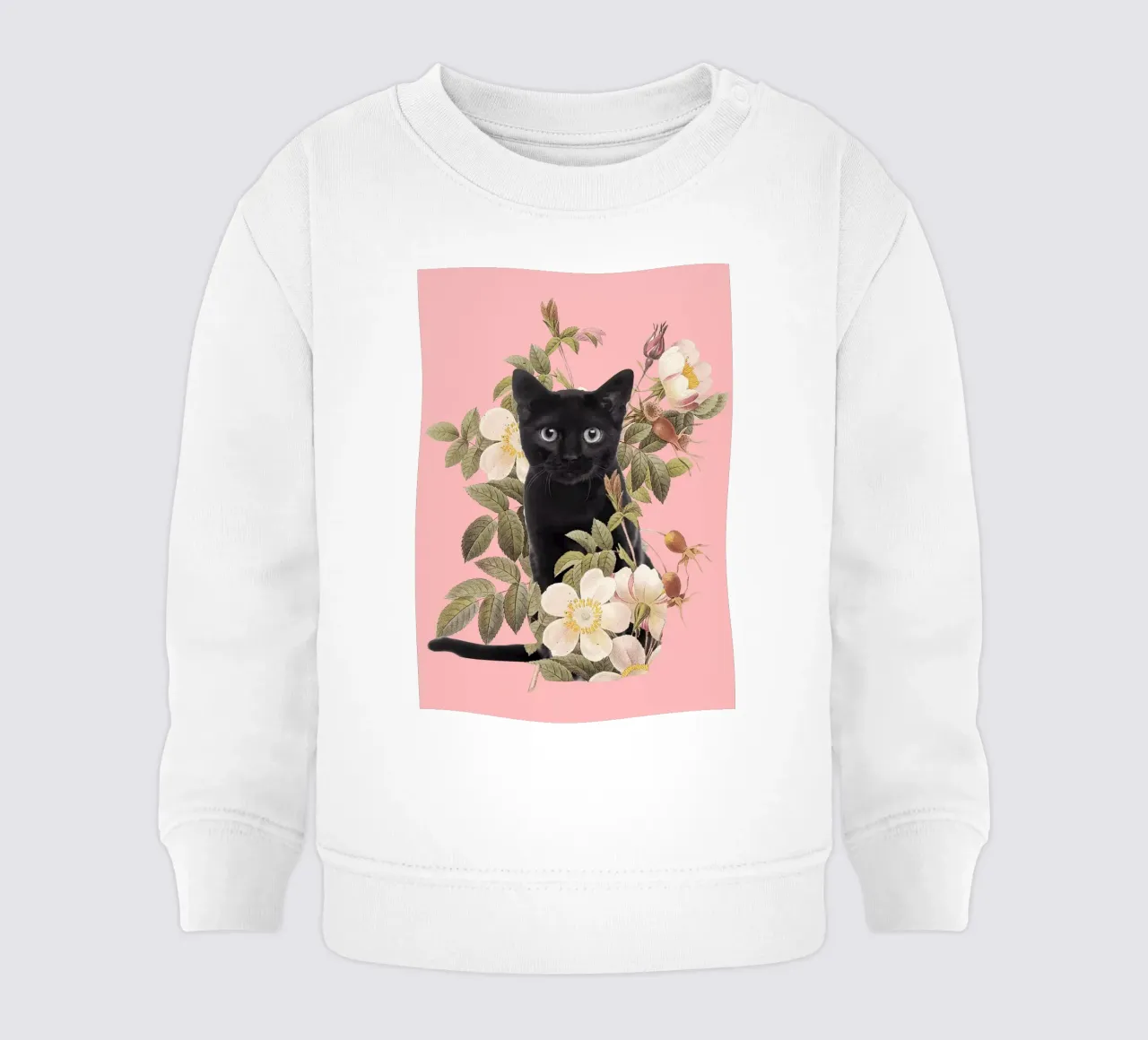 Gatto con fiori 6 felpa neonato da dada22