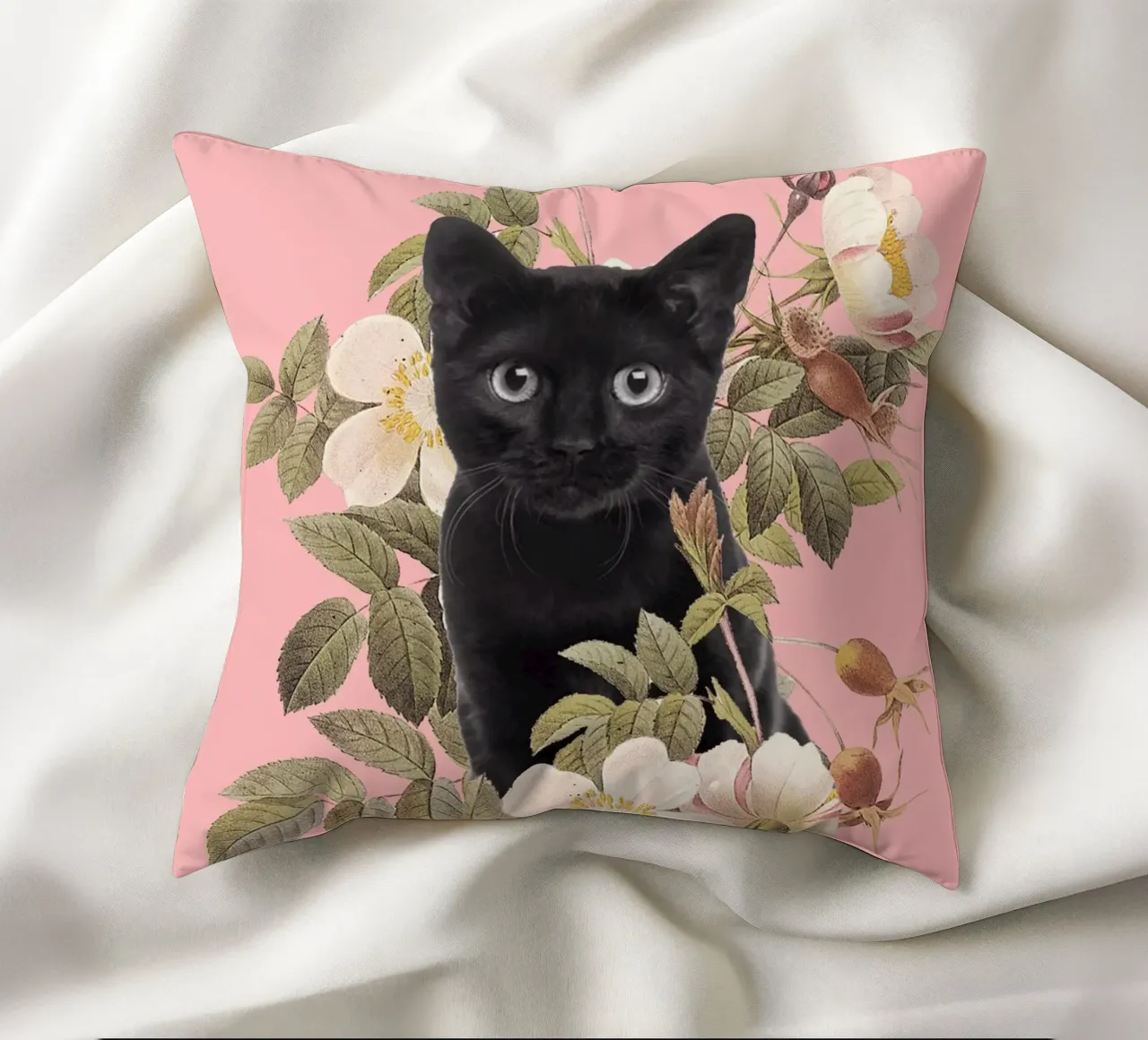 Gatto con fiori 6 cuscino da dada22