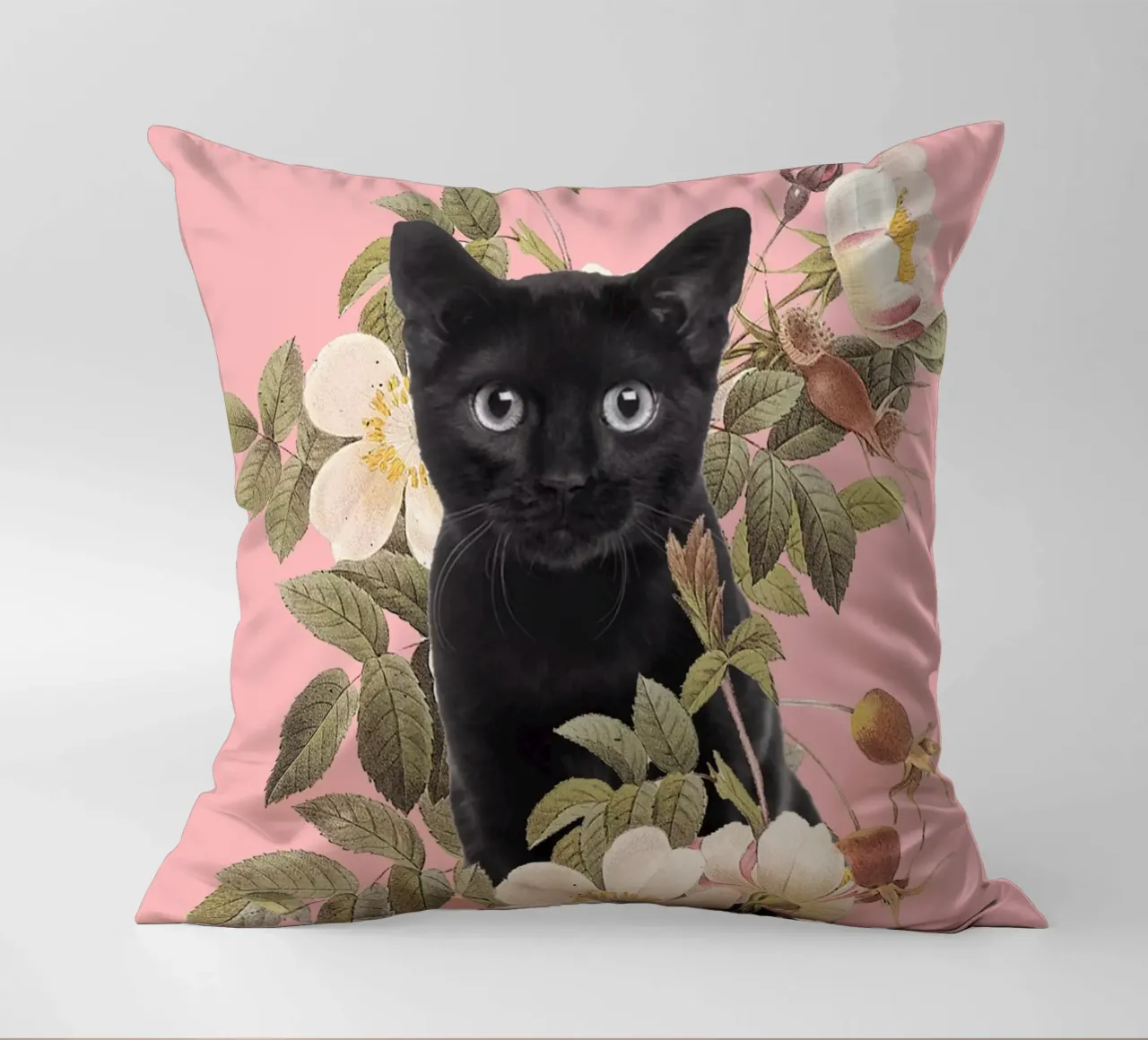 Gatto con fiori 6 cuscino da dada22