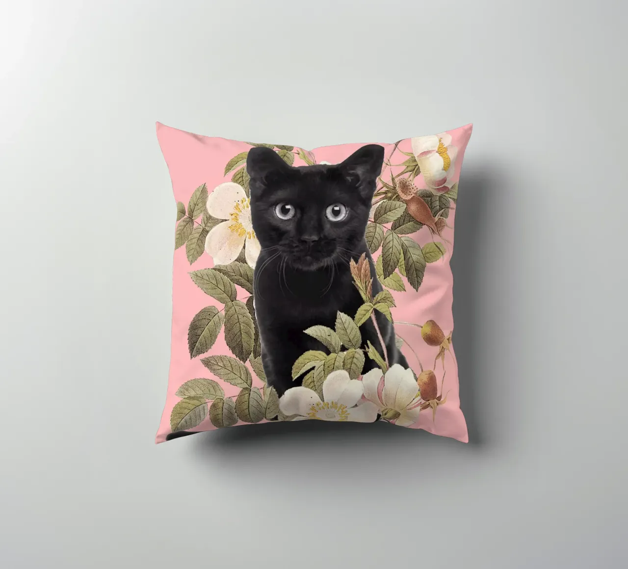 Gatto con fiori 6 cuscino da dada22